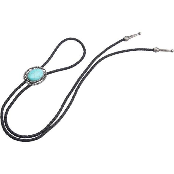 Cowboy Leather Necktie, Necklace Costume Accessories 046 - Picture 6 of 7